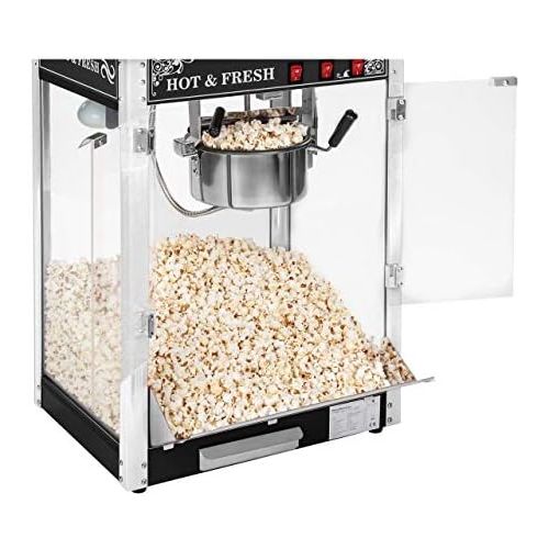  Royal Catering RCPS-16.2 Popcornmaschine Popcorn Maker Popcorn Bereiter Retro Vintage Design Schwarz