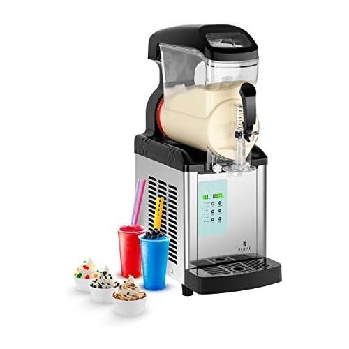  Royal Catering Slush-Eis-Maschine Softeis Maker RCSL 1/6ICE (6 L, 600 W, 20-10 °C, modernes Kontrolldisplay, BPA-frei, 6 Funktionen, LED-Kontrolldisplay)