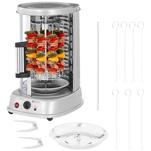  [아마존베스트]Royal Catering RCGV-1400 Vertical Doner Kebab Grill Hanging Grill (21 L, 4-in-1, Power: 1500 W, Up to 120 °C, Timer up to 60 min)