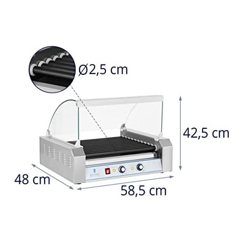  [아마존베스트]Royal Catering - RCHG-11T - 11-Roller Sausage Grill with Teflon Coating