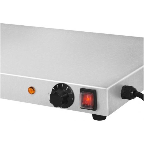  [아마존베스트]Royal Catering Rchp 600E Warmhalteplate Panel Heater 800W Food Warmer, Stainless Steel, Width 100cm)