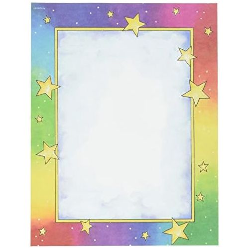  Royal Consumer Geographics Rainbow Stars Letterhead, 100/Pack (81369)