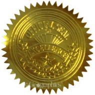 Royal Consumer Geographics Gold Embossed Foil Seal, 100 per Pack (20014)