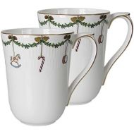 로얄코펜하겐Royal Copenhagen 1017449 Star Fluted/XMAS Mugs Set of 2 Porcelain Multi-Coloured