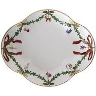 로얄코펜하겐Brand: Royal Copenhagen Royal Copenhagen 1017441 Star Fluted/Xmas Side Dish Oval Asiette Porcelain, Multi-Colour