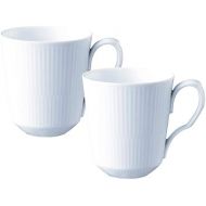 로얄코펜하겐Royal Copenhagen White Ribbed Mug 0,38 l Set of 2