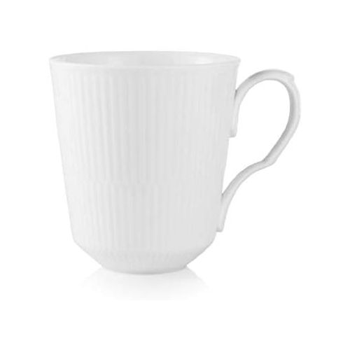  로얄코펜하겐Royal Copenhagen White Ribbed Mug 0,38 l Set of 2