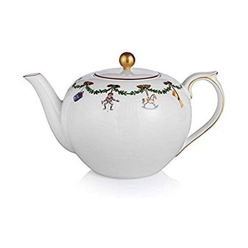  로얄코펜하겐Brand: Royal Copenhagen Royal Copenhagen 1016965 Star Fluted/Xmas Teapot Porcelain, Multi-Colour