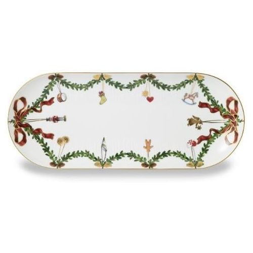  Royal Copenhagen Star Fluted Christmas Oval Serving Platter by Royal Copenhagen