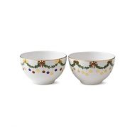 Royal Copenhagen Star Fluted Christmas Chocolate Bowls, Set of 2