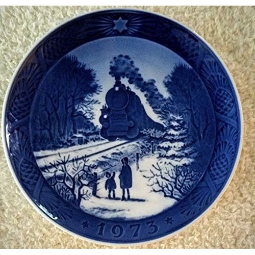  1973 Royal Copenhagen Christmas Plate Train Homeward Bound