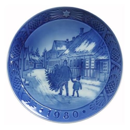  Royal Copenhagen with a Parallel Imports Years Plate 1980 Christmas Tree to House