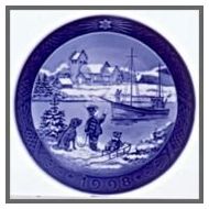 1998 Royal Copenhagen Christmas Plate Boat Scene