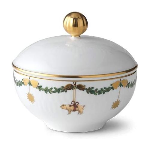  Royal Copenhagen Star Fluted Christmas Sugar Bowl w/Lid