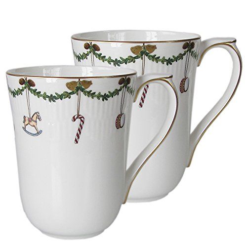  Royal Copenhagen Star Fluted Christmas 11 oz. Mug (Set of 2)