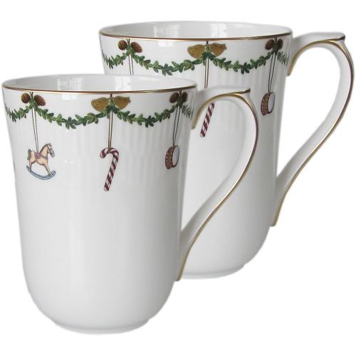  Royal Copenhagen Star Fluted Christmas 11 oz. Mug (Set of 2)