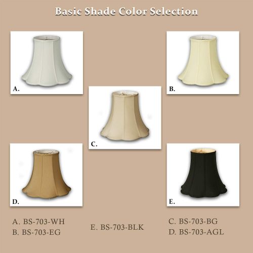  Royal Designs, Inc Royal Designs Bottom Outside Scallop Bell Lamp Shade, White, 8 x 16 x 13