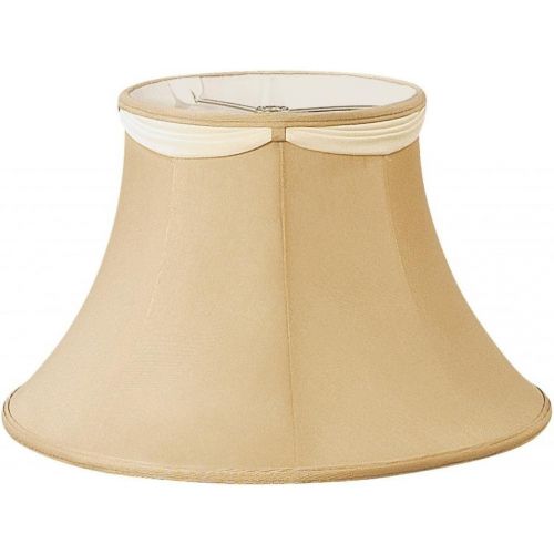  Royal Designs, Inc Royal Designs Draped Shallow Bell Designer Lamp Shade, BeigeEggshellIvory 5.5 x 10 x 8