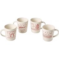 Royal Doulton Ellen Degeneres Holiday Accent Mugs, Mixed, Set of 4, White, Porcelain, 475ml, Multi