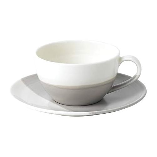  [아마존베스트]Royal Doulton Coffee Studio 9 OZ Cappuccino Cup & Saucer Set, Gray