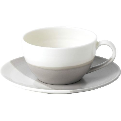  [아마존베스트]Royal Doulton Coffee Studio 9 OZ Cappuccino Cup & Saucer Set, Gray