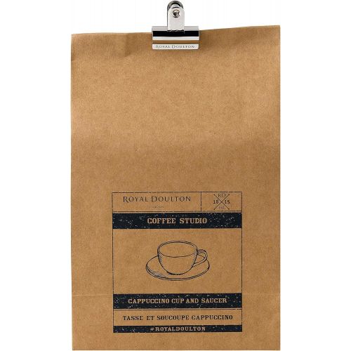  [아마존베스트]Royal Doulton Coffee Studio 9 OZ Cappuccino Cup & Saucer Set, Gray