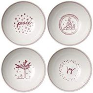 Royal Doulton Ellen DeGeneres Holiday 1051114 20cm Cereal Bowl Set of 4, Porcelain, White