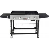 Royal Gourmet GD401 Portable Propane Gas Grill and Griddle Combo with Side Table 4-Burner, Folding Legs,Versatile, Outdoor Black