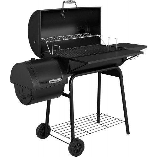  Royal Gourmet CC1830SC Charcoal Grill Offset Smoker with Cover, 811 Square Inches, Black, Outdoor Camping