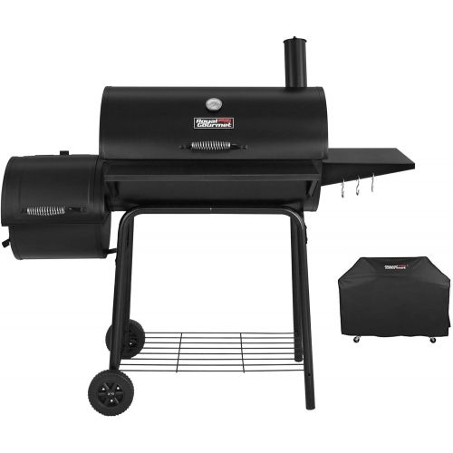  Royal Gourmet CC1830SC Charcoal Grill Offset Smoker with Cover, 811 Square Inches, Black, Outdoor Camping