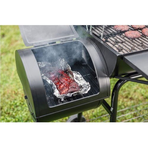  Royal Gourmet CC1830SC Charcoal Grill Offset Smoker with Cover, 811 Square Inches, Black, Outdoor Camping