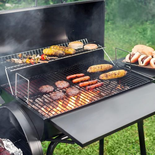  Royal Gourmet CC1830SC Charcoal Grill Offset Smoker with Cover, 811 Square Inches, Black, Outdoor Camping