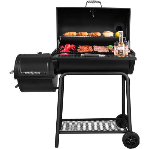 Royal Gourmet CC1830F Charcoal Grill with Offset Smoker, Black