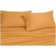 [아마존핫딜][아마존 핫딜] Royal Hotels Solid Gold 600-Thread-Count 3pc Twin-Extra-Long Bed Sheet Set 100% Cotton, Sateen Solid, Deep Pocket