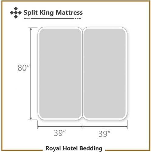  Royal Hotel Split-King: Adjustable King Bed Sheets 5PC Solid Blue 100% Cotton 600-Thread-Count, Deep Pocket