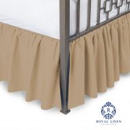 Royal Linen Collection Hotel Quality 800TC Pure Cotton Dust Ruffle Bed Skirt 16 Drop length 100% Natural Cotton Queen Size Taupe Solid