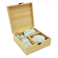 Royal Massage 14pc Massage Marble Cold Stone Therapy Set with Wooden Case