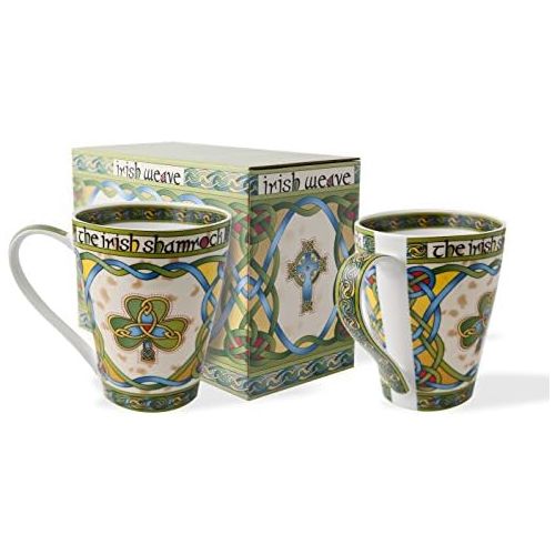  [아마존베스트]Royal Tara Irish Shamrock Mug - Irish Weave (Set of 2)