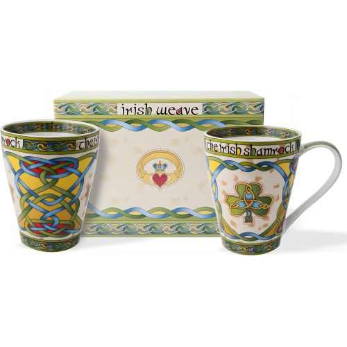  [아마존베스트]Royal Tara Irish Shamrock Mug - Irish Weave (Set of 2)