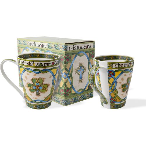  [아마존베스트]Royal Tara Irish Shamrock Mug - Irish Weave (Set of 2)