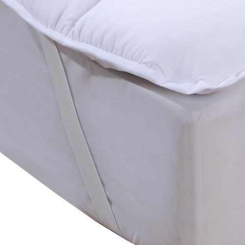  Royal Tradition Fluffy Plush Fiber 2 Inches Mattress Topper Down Alternative Anchor Bands