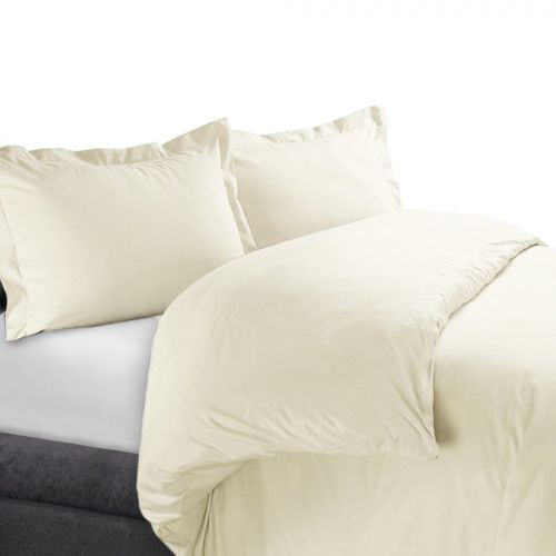  Royal Tradition 100% Combed Cotton 450 Thread Count Solid Sateen Weave Duvet Covers And 2- Pillow ShamsSet