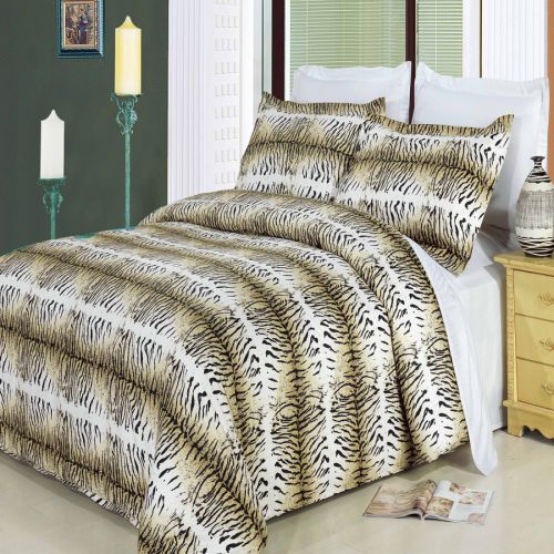  Royal Tradition Clearance: Soft 100% Cotton Printed 3 Piece Duvet Cover Set-KingCalifornia King-Safari