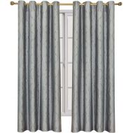 Set of 2 Panels 104Wx96L -Royal Tradition - LAGUNA- CHOCOLATE - Jacquard Grommet Window Curtain Panels , 52-Inch by 96-Inch each Panel. Package contains set of 2 panels 96 Long.