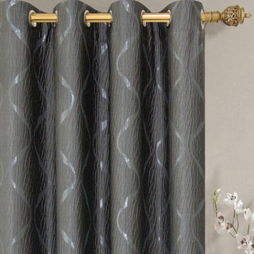  Set of 2 Panels 104Wx96L -Royal Tradition - LAGUNA- CHOCOLATE - Jacquard Grommet Window Curtain Panels , 52-Inch by 96-Inch each Panel. Package contains set of 2 panels 96 Long.