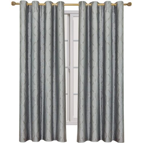  Set of 2 Panels 104Wx96L -Royal Tradition - LAGUNA- CHOCOLATE - Jacquard Grommet Window Curtain Panels , 52-Inch by 96-Inch each Panel. Package contains set of 2 panels 96 Long.