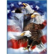 Royal plush Royal Plush Extra Heavy Queen Size Mink Blanket - Patriotic Eagles (79 x 85)