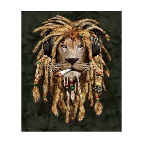  Royal plush Far Out Collection Extra Heavy Queen Size Mink Blanket - Rasta Lion (79 x 85)