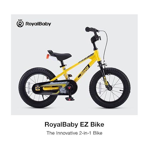  EZ Kids' Innovation 2-in-1 Balance & Pedal Learning Bicycle, 12/14/16/18 Inch for Boys & Girls Ages 3-9 Years, Multiple Colors