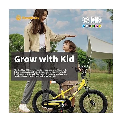  EZ Kids' Innovation 2-in-1 Balance & Pedal Learning Bicycle, 12/14/16/18 Inch for Boys & Girls Ages 3-9 Years, Multiple Colors